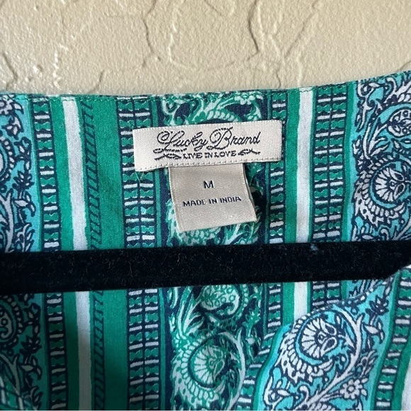Lucky Brand‎ Chevron Green Paisley Blouse - Picture 3 of 6